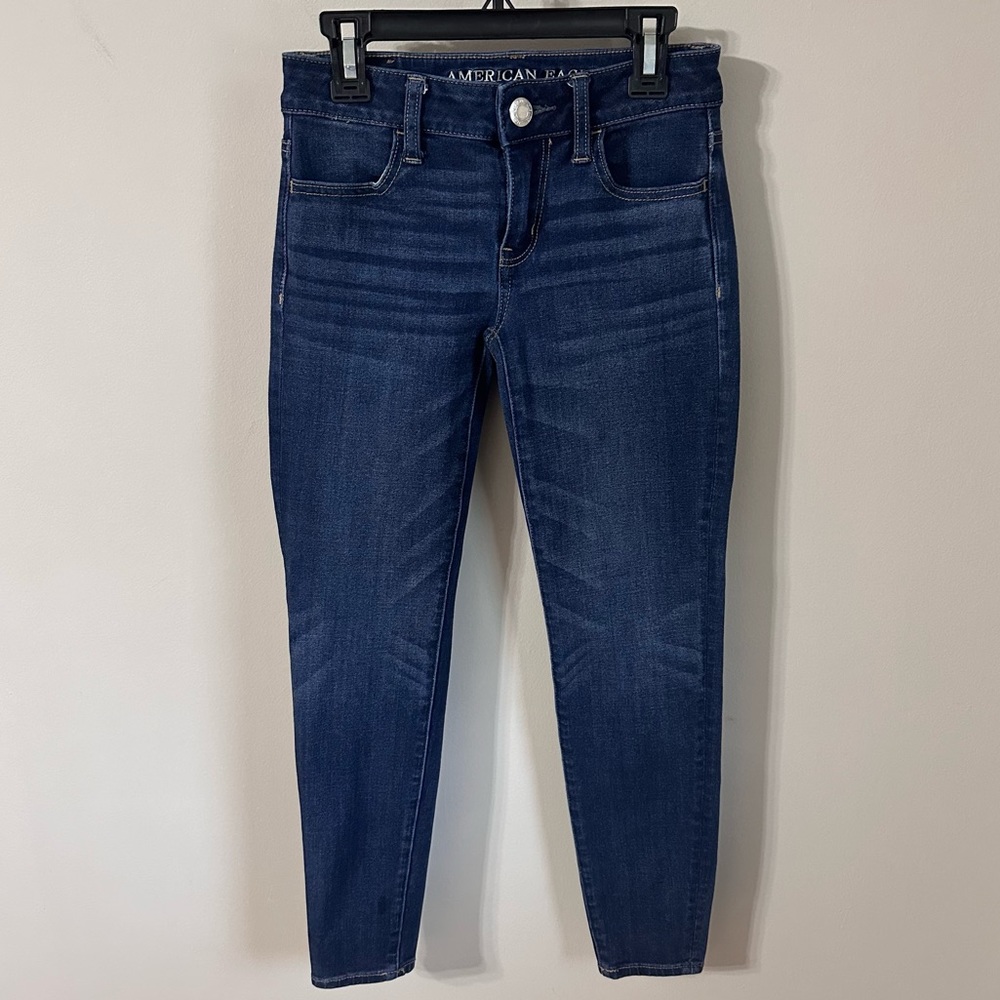 AE Super Stretch X4 Jegging Dark Wash Size 00 Short
